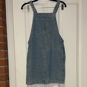 Topshop Blue Denim Overall Dress